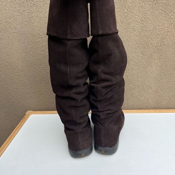 Blondo Winter Suede Boots Fur Lined Chocolate Brown Womens Size 6 Pull On Warm - Picture 8 of 9